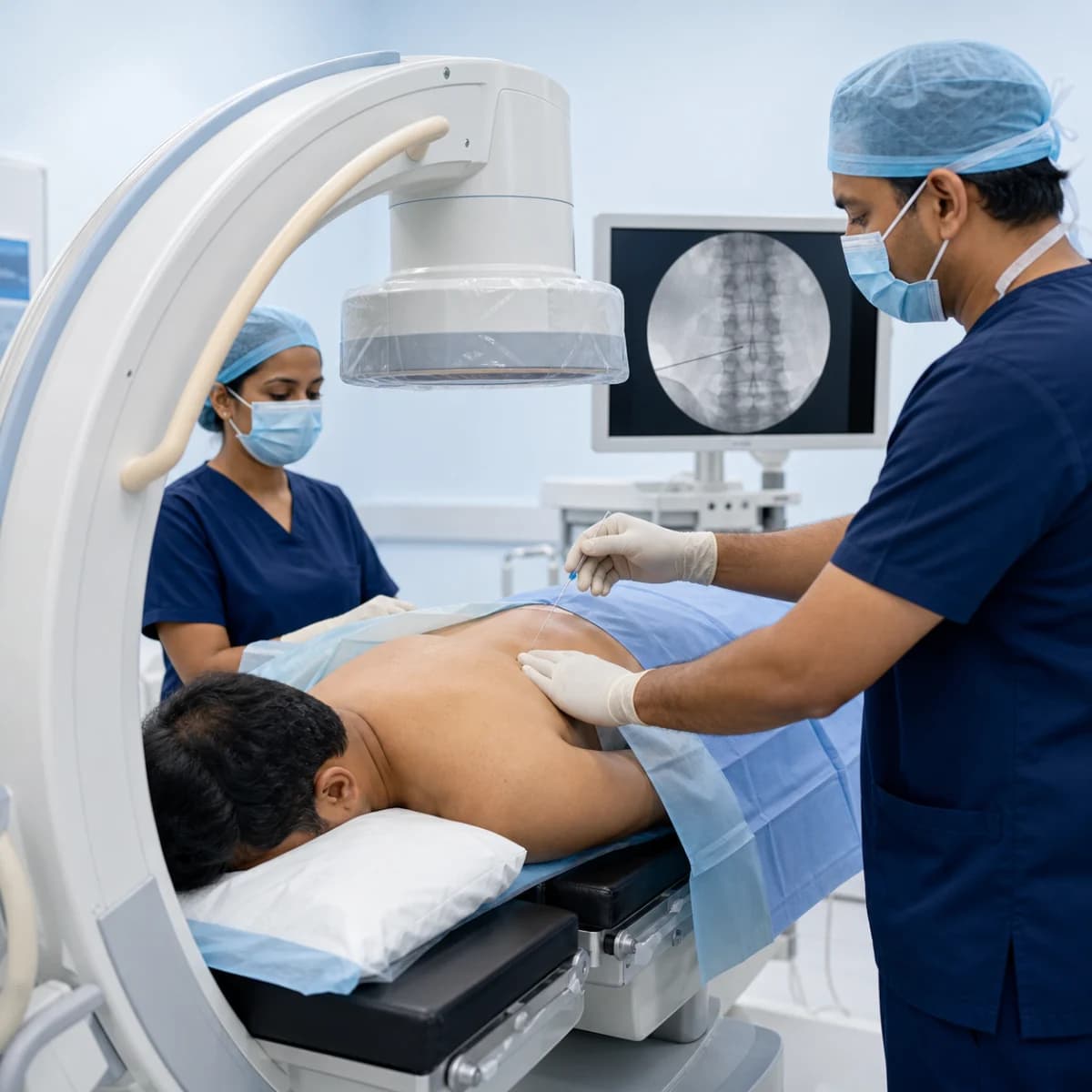 Fluoroscopy-guided lumbar epidural steroid injection performed by an interventional pain specialist