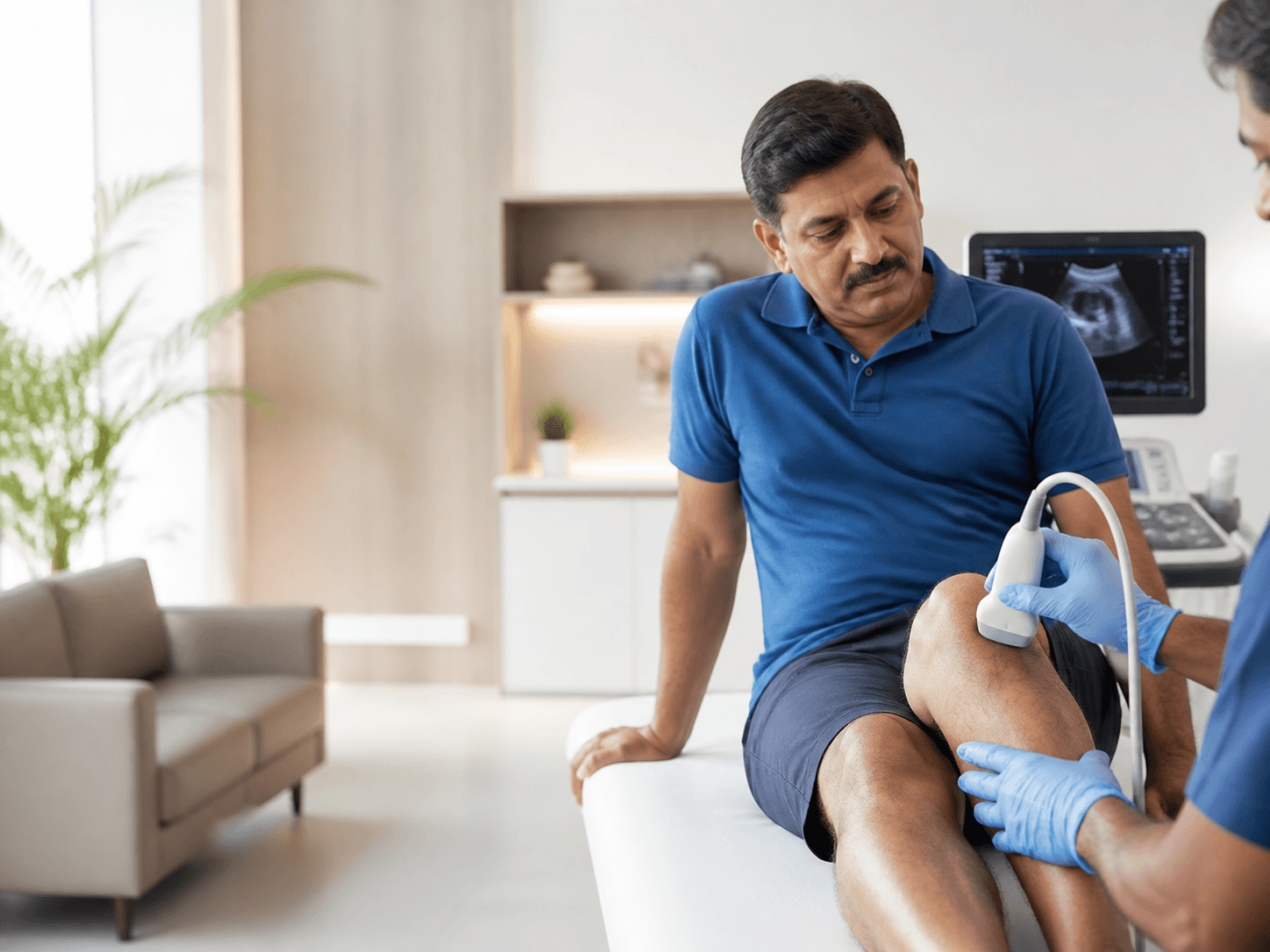 Ultrasound-guided GFC treatment consultation for knee pain