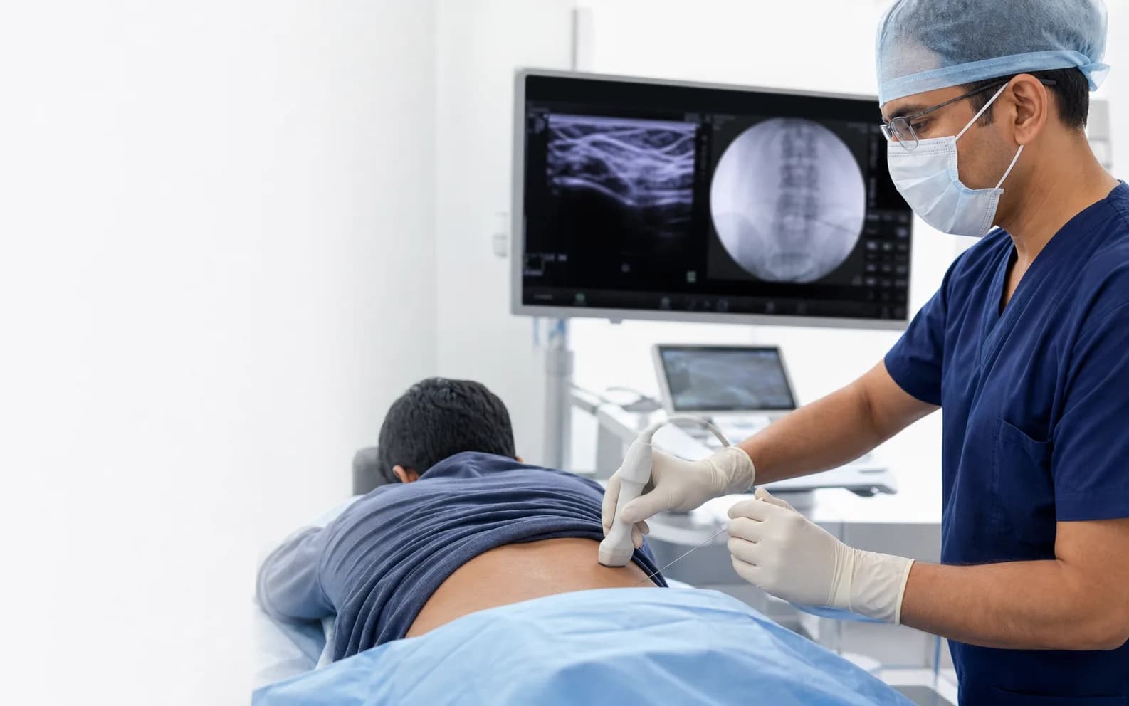 Image-guided neurolysis procedure in a specialist pain clinic