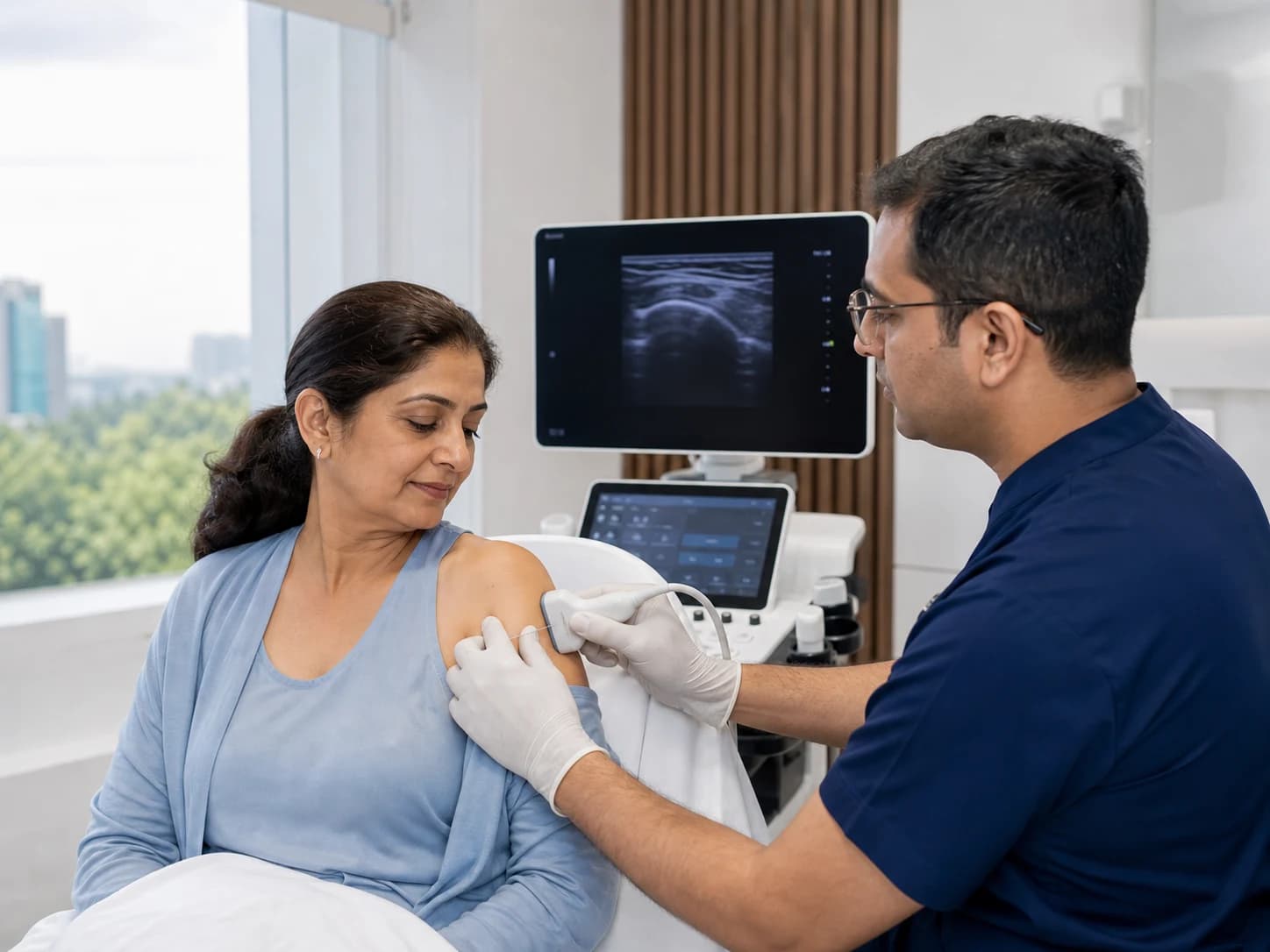 Ultrasound-guided shoulder pain relief injection