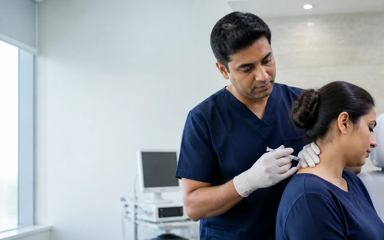 Therapeutic Botox treatment for chronic migraine and muscle spasm