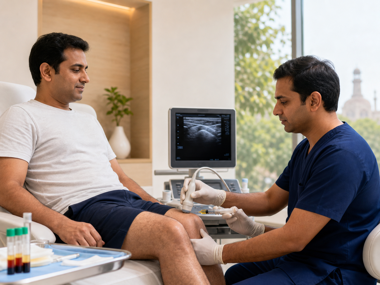 Ultrasound-guided PRP treatment consultation